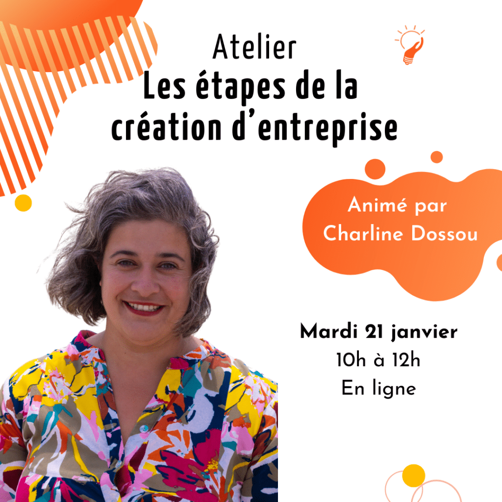 image de Charline Dossou pour un atelier sur les étapes de la création d'entreprise